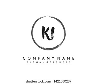 initials letter KI handwriting logo vector template