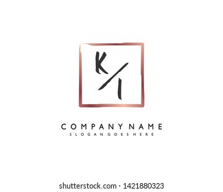 initials letter KI handwriting logo vector template