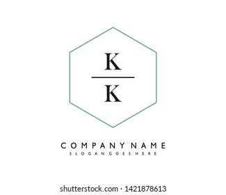 initials letter KK handwriting logo vector template