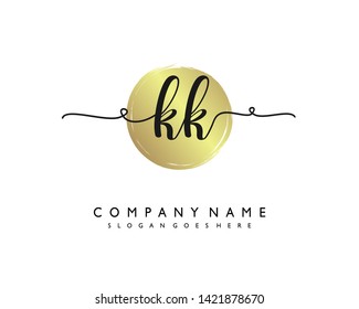initials letter KK handwriting logo vector template