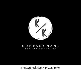 initials letter KK handwriting logo vector template