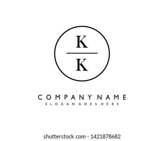 initials letter KK handwriting logo vector template