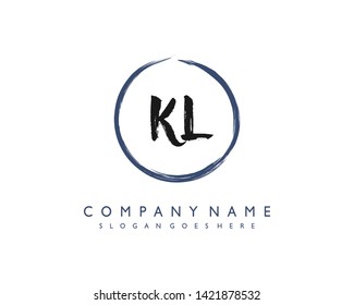 initials letter KL handwriting logo vector template