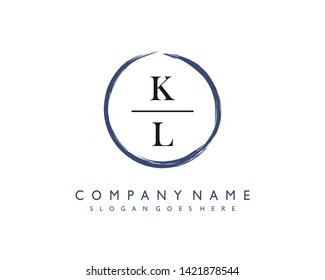 initials letter KL handwriting logo vector template