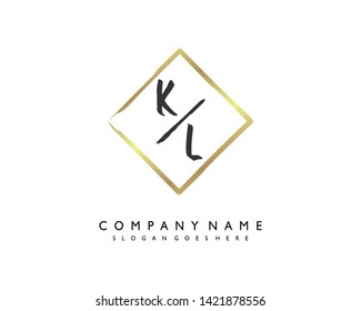 initials letter KL handwriting logo vector template