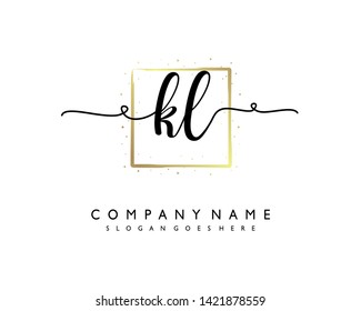 initials letter KL handwriting logo vector template