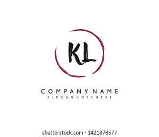 initials letter KL handwriting logo vector template