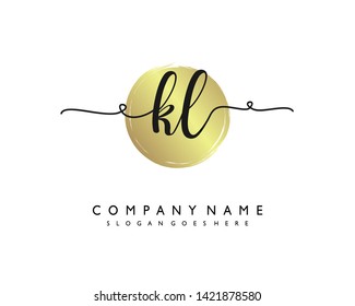 initials letter KL handwriting logo vector template