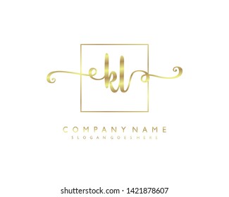 initials letter KL handwriting logo vector template