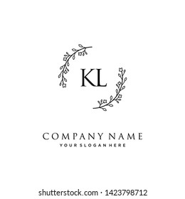 initials letter KL handwriting logo vector template