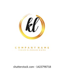 initials letter KL handwriting logo vector template