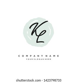 initials letter KL handwriting logo vector template