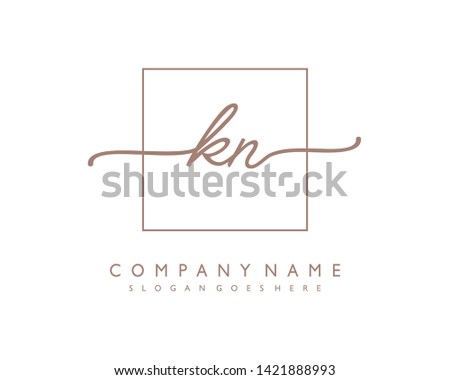 initials letter KN handwriting logo vector template