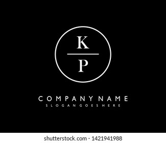 initials letter KP handwriting logo vector template