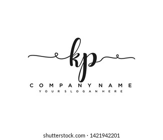 Initials Letter Kp Handwriting Logo Vector Stock Vector (Royalty Free ...