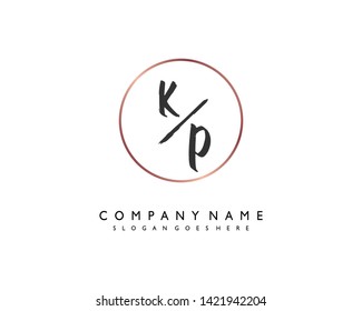 initials letter KP handwriting logo vector template