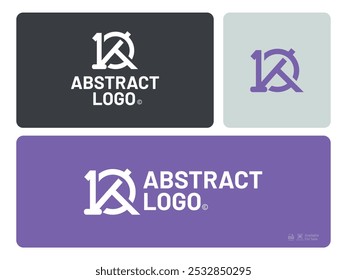 Letra inicial KQ logo design