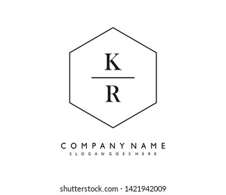 initials letter KR handwriting logo vector template