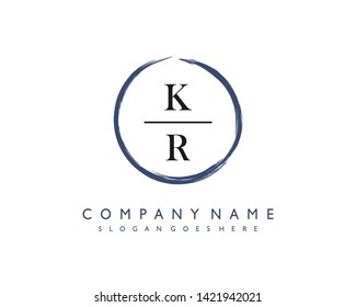 initials letter KR handwriting logo vector template