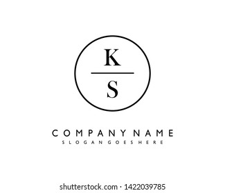 initials letter KS handwriting logo vector template