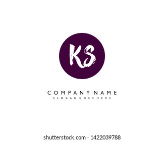 initials letter KS handwriting logo vector template