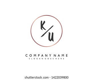 initials letter KU handwriting logo vector template