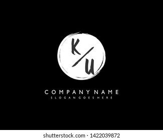 initials letter KU handwriting logo vector template