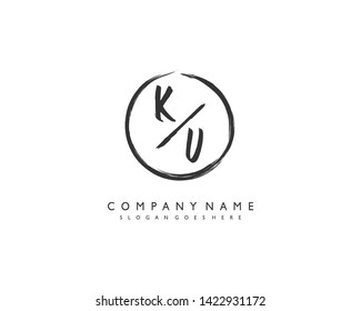 initials letter KV handwriting logo vector template