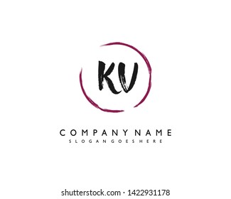 initials letter KV handwriting logo vector template
