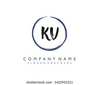 initials letter KV handwriting logo vector template