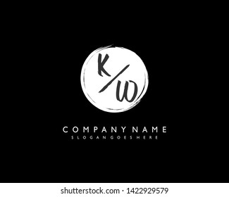 initials letter KW handwriting logo vector template