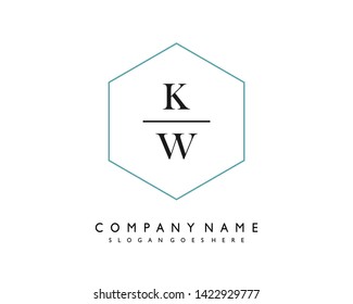 initials letter KW handwriting logo vector template
