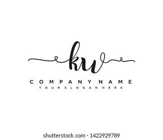 initials letter KW handwriting logo vector template