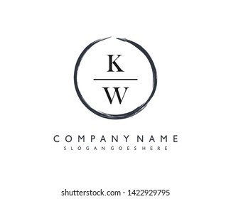 initials letter KW handwriting logo vector template