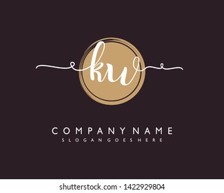 initials letter KW handwriting logo vector template
