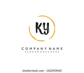 initials letter KY handwriting logo vector template