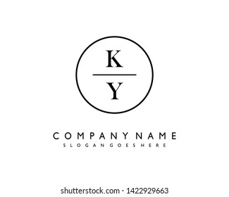 initials letter KY handwriting logo vector template