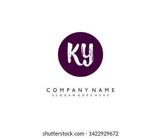 initials letter KY handwriting logo vector template