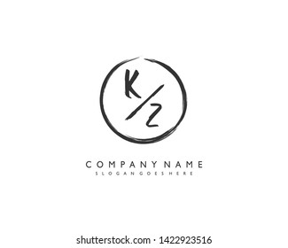 initials letter KZ handwriting logo vector template