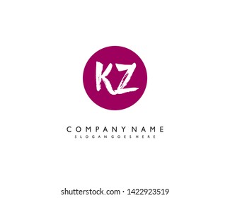 initials letter KZ handwriting logo vector template