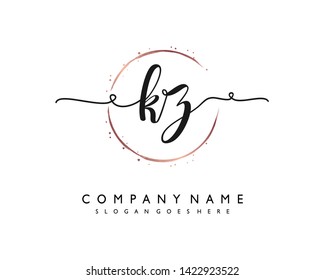 initials letter KZ handwriting logo vector template