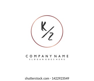 initials letter KZ handwriting logo vector template