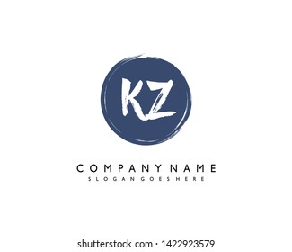 initials letter KZ handwriting logo vector template