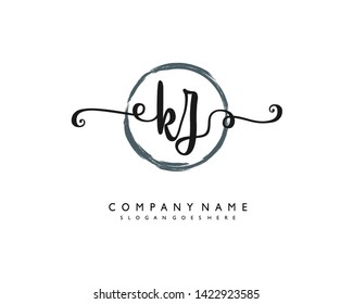 initials letter KZ handwriting logo vector template
