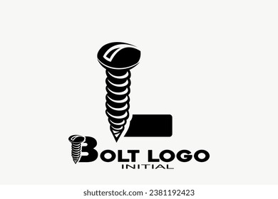  letra L con perno diseño de logotipo geométrico moderno creativo.
