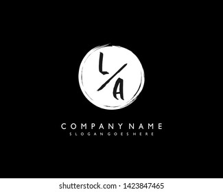 initials letter LA handwriting logo vector template