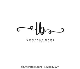 initials letter LB handwriting logo vector template