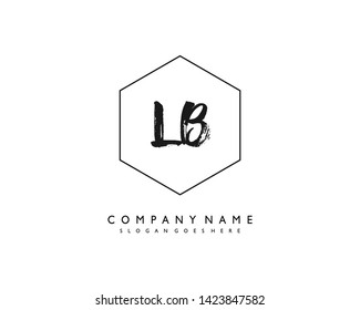 initials letter LB handwriting logo vector template