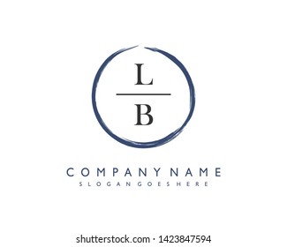 initials letter LB handwriting logo vector template