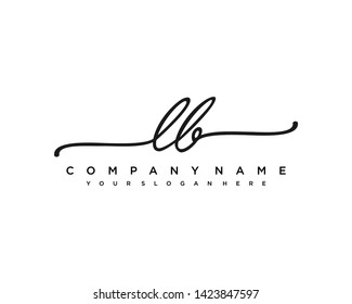 initials letter LB handwriting logo vector template